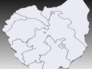 3D politische Karte von &Auml;thiopien 3D Modell