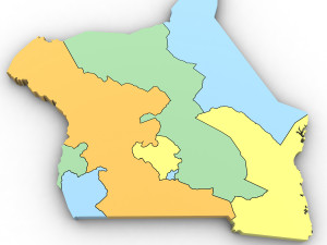 3d political map of kenya 3D 模型