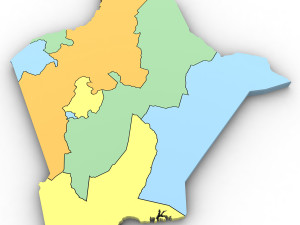 3d political map of kenya 3D 模型