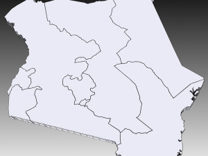 3d political map of kenya 3D 模型