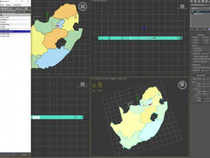दक्षिण अफ्रीका का 3डी राजनीतिक मानचित्र 3D मॉडल