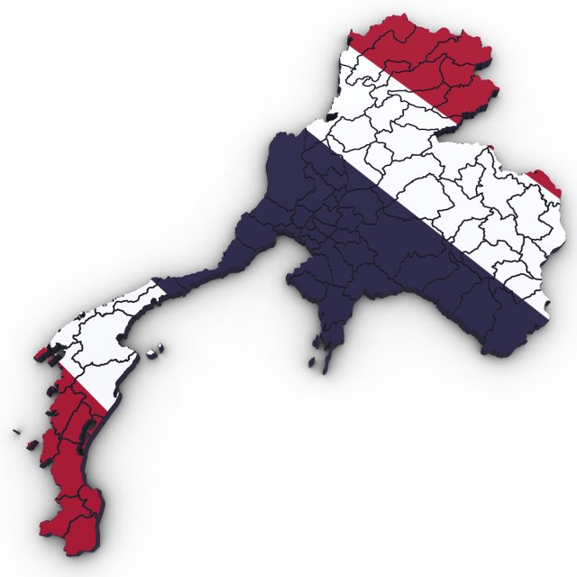 3d political map of thailand Modelo 3D .c4d .max .obj .3ds .fbx .stl .blend 