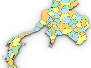 3d political map of thailand Modelo 3D