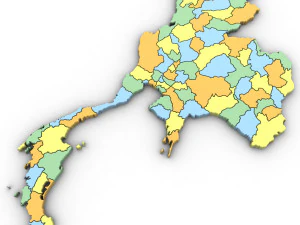 3d political map of thailand 3D Model