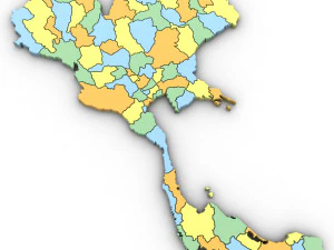 3d political map of thailand 3D Model
