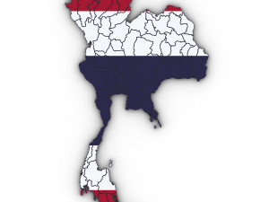 3d political map of thailand Modelo 3D