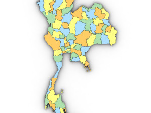 3d political map of thailand Modelo 3D