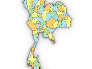 3d political map of thailand 3D Model