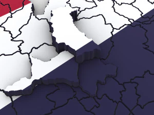 3d political map of thailand 3D Model