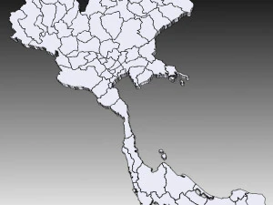 3d political map of thailand 3D Model