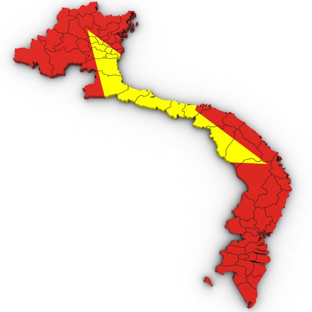 3d political map of vietnam Modelo 3D .c4d .max .obj .3ds .fbx .stl .blend 