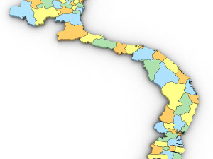 3d political map of vietnam Modelo 3D