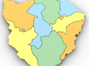 3d political map of zimbabwe 3D Model