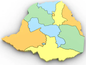 3d political map of zimbabwe 3D Model