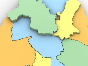 3d political map of zimbabwe 3D Model