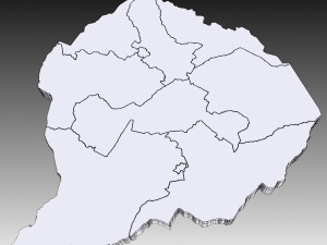 3d political map of zimbabwe 3D 모델