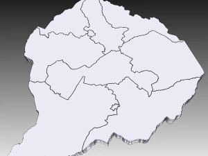 3d political map of zimbabwe 3D Model