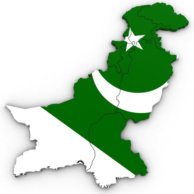 3d political map of pakistan Modelo 3D .c4d .max .obj .3ds .fbx .stl .blend 