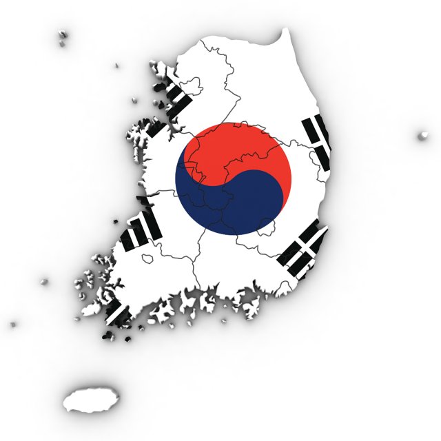 3d political map of south korea Modello 3D .c4d .max .obj .3ds .fbx .stl .blend 
