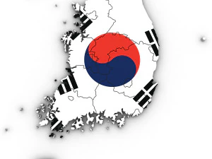 韓国の 3 d 政治地図 3Dモデル