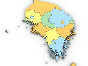 3d political map of south korea 3D Model