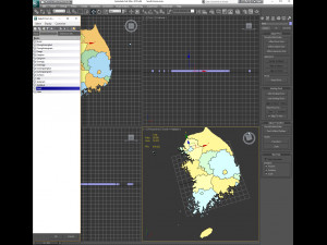 3d political map of south korea Modello 3D
