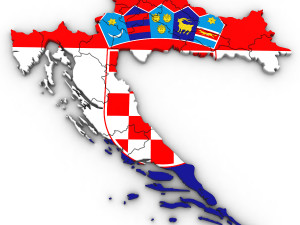 3d political map of croatia Modello 3D
