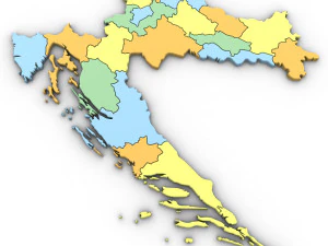 3d political map of croatia 3D Model