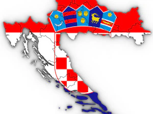 3d political map of croatia 3D Model