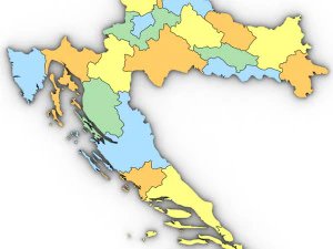 3d political map of croatia 3D Model