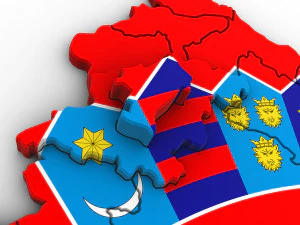 3d political map of croatia 3D Model