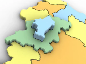 3d political map of croatia 3D Model