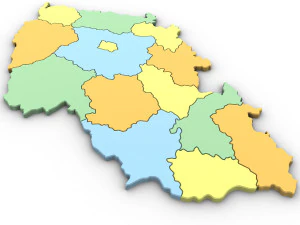3d political map of the czech republic 3D Model