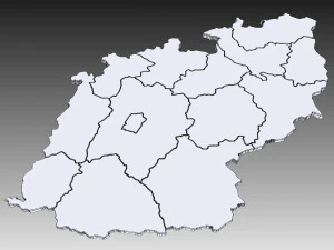 3d political map of the czech republic 3D Model