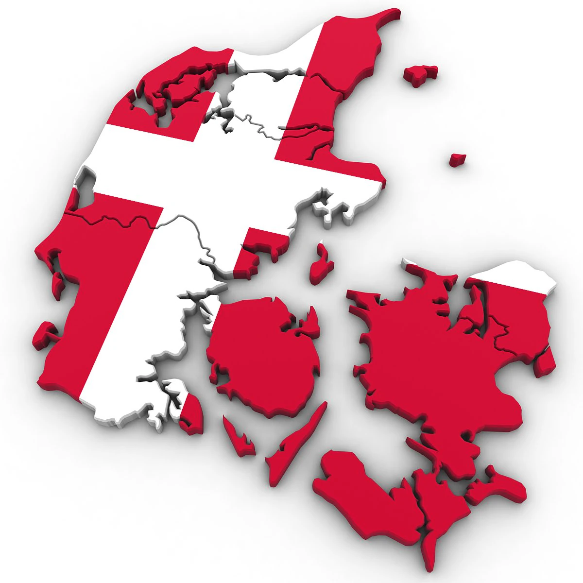 3d political map of denmark 3D Model .c4d .max .obj .3ds .fbx .stl .blend