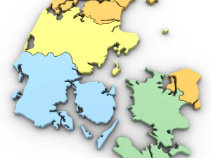 3d political map of denmark 3D Model