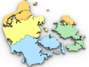 3d political map of denmark 3D Model