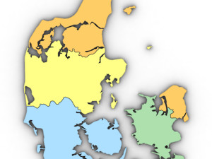 3d political map of denmark 3D 모델
