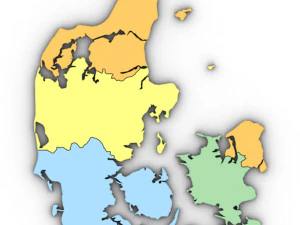 3d political map of denmark 3D Model