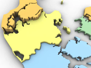 3d political map of denmark 3D Model