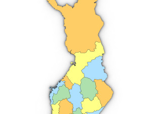 3d political map of finland Model 3D