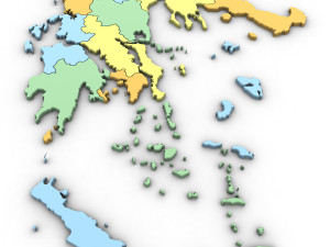 3d political map of greece 3D Model