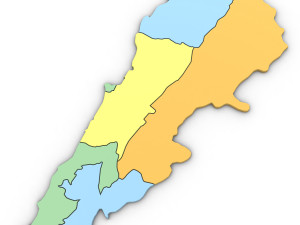 3d political map of lebanon Modelo 3D