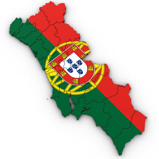 3d political map of portugal 3D Модель .c4d .max .obj .3ds .fbx .stl .blend 