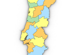 3d political map of portugal 3D Модель