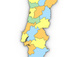 3d political map of portugal 3D Model