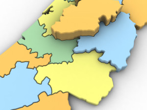 3d political map of portugal 3D Модель