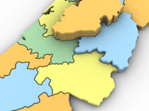 3d political map of portugal 3D Model