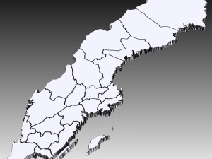 3d political map of sweden Modelo 3D