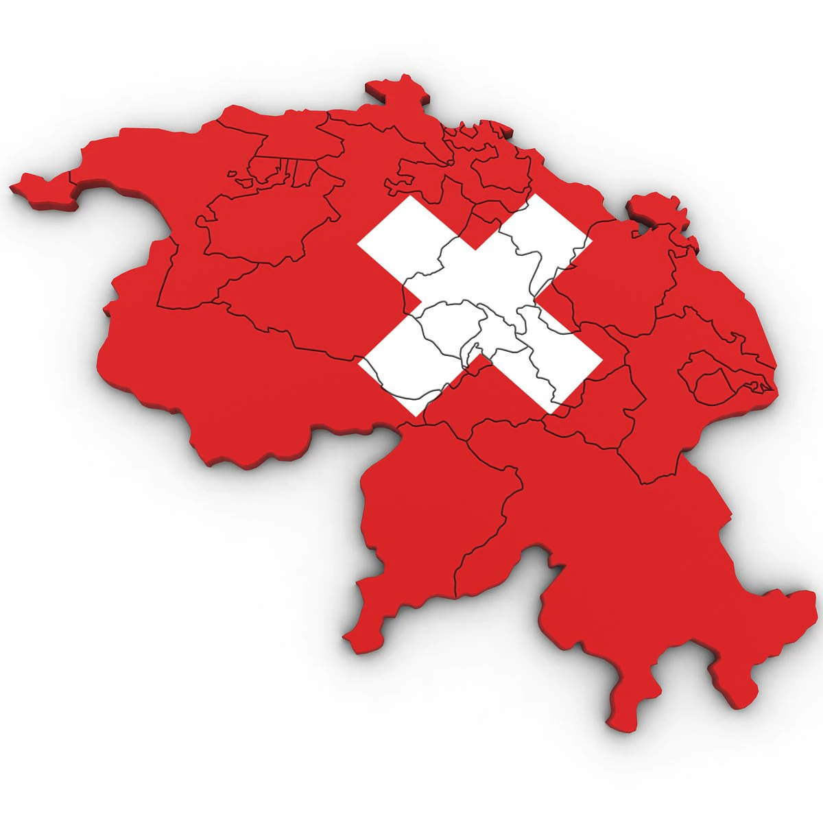 3d political map of switzerland 3D Model .c4d .max .obj .3ds .fbx .stl .blend 